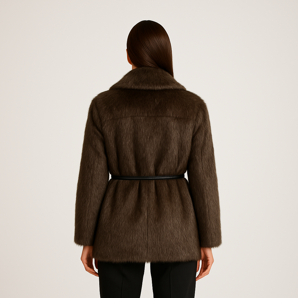 Boho Vintage Faux Fur Coats Ladies - Brown