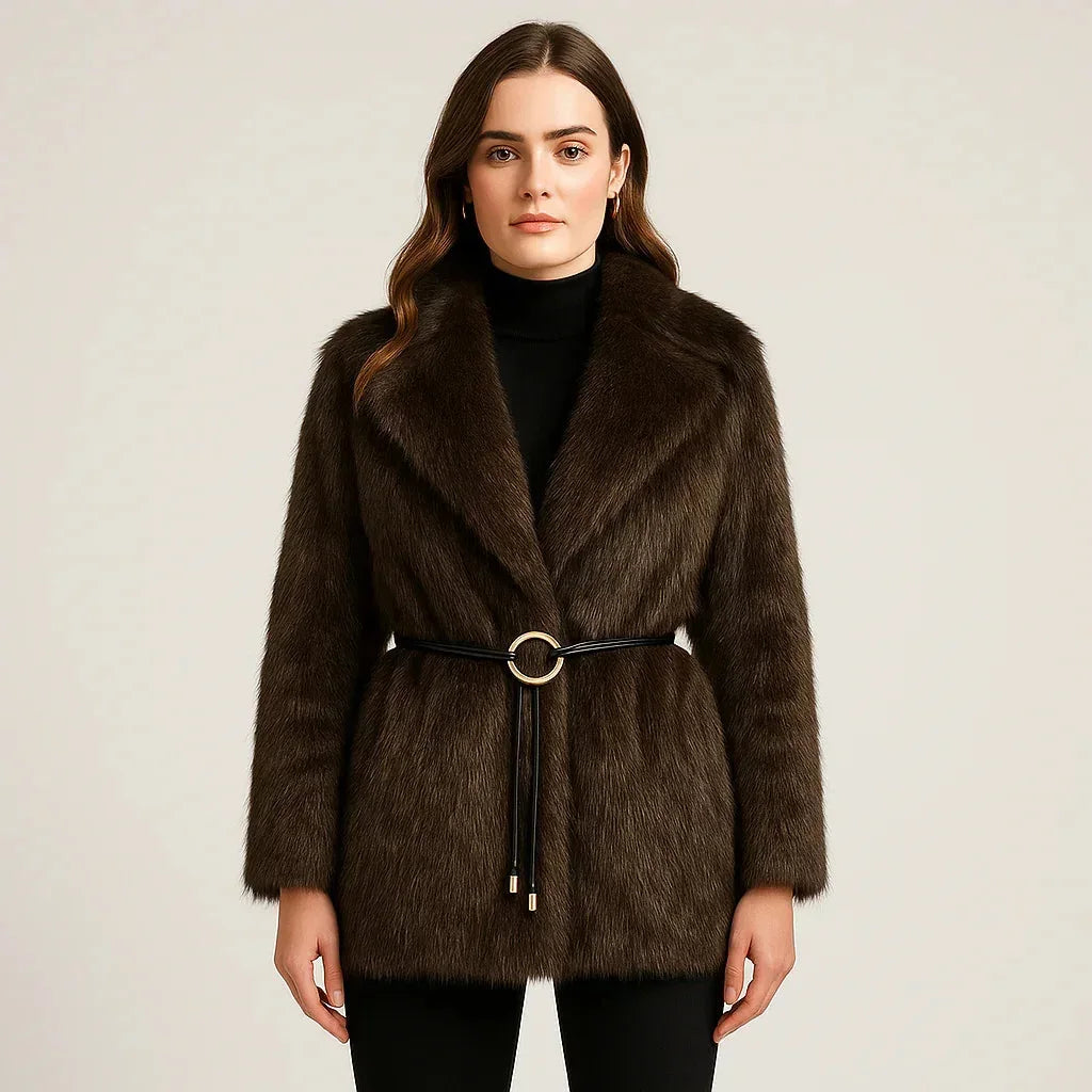 Boho Vintage Faux Fur Coats Ladies - Brown - We Lovers Beauty