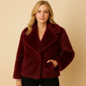 Boreal Faux Fur Coat For Women Burgundy - We Lovers Beauty