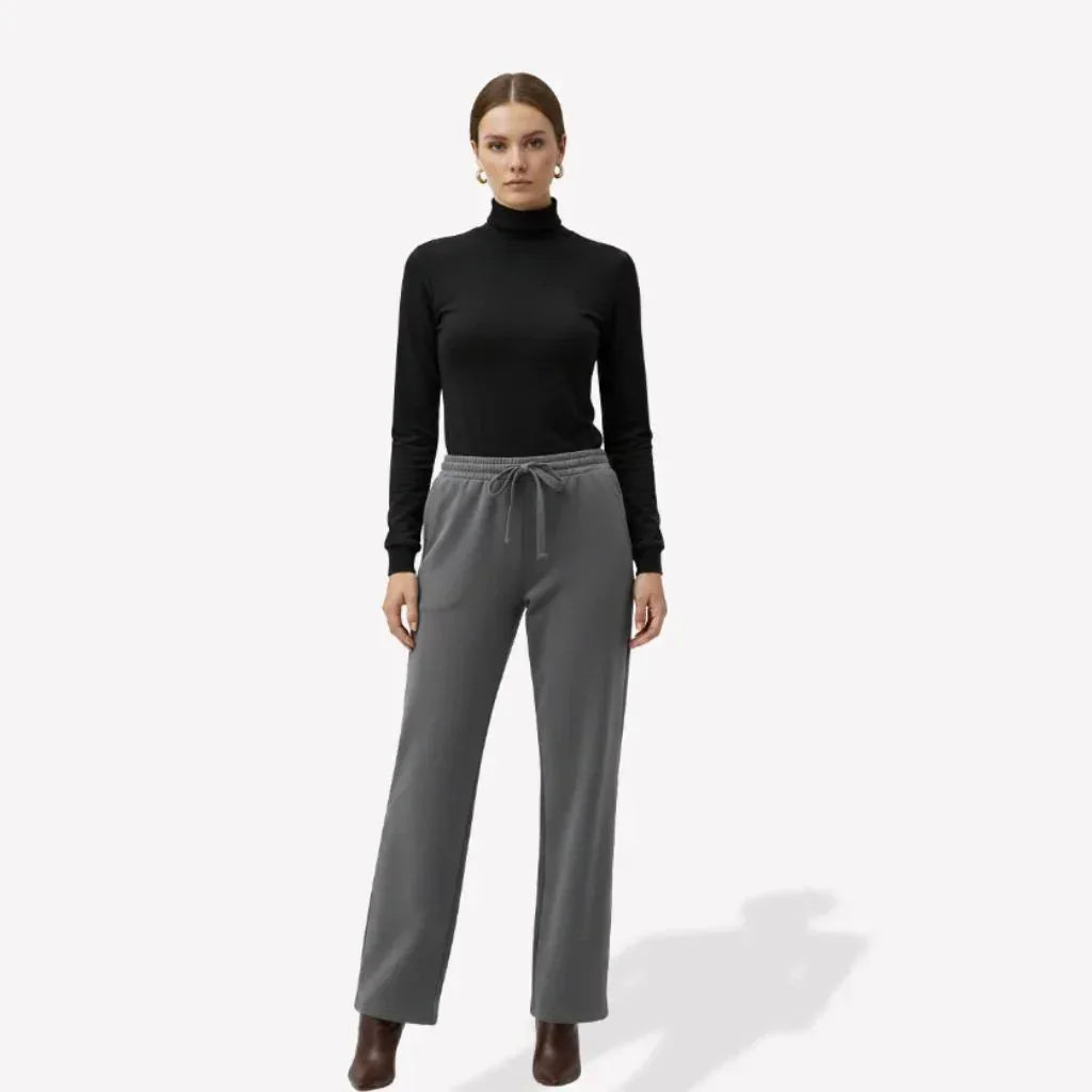Bresó Women's Pants with Elastic Waist - Gray - We Lovers Beauty