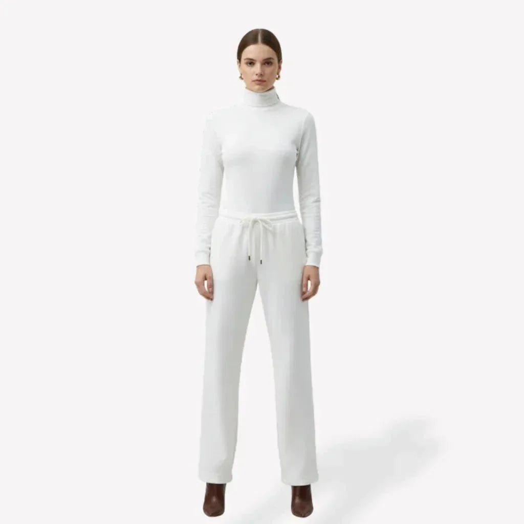 Bresó Women's Pants with Elastic Waist - White - We Lovers Beauty
