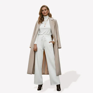 Bresó Women's Pants with Elastic Waist - White - We Lovers Beauty