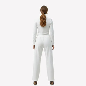 Bresó Women's Pants with Elastic Waist - White - We Lovers Beauty
