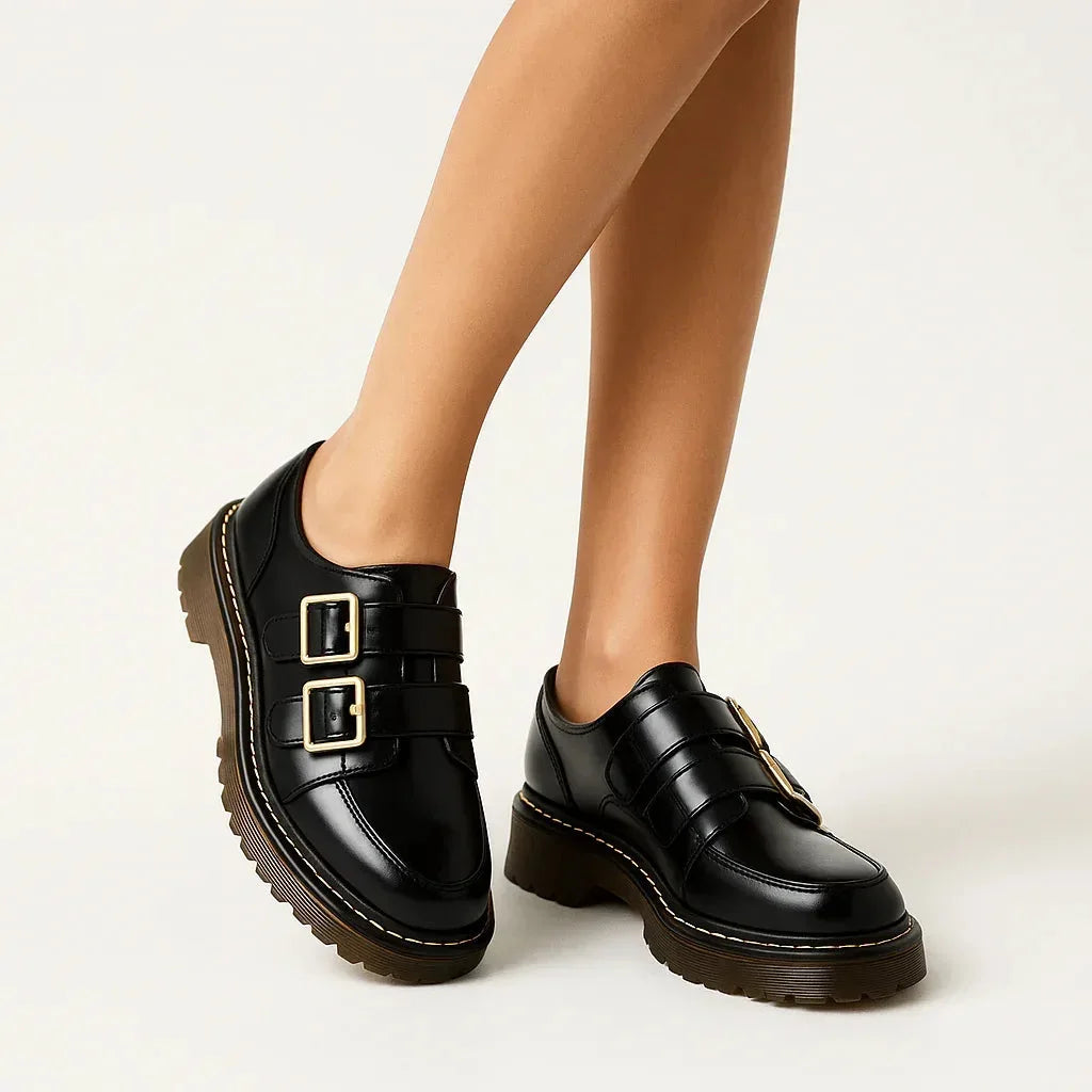 Jade leather loafers for women - Black - We Lovers Beauty