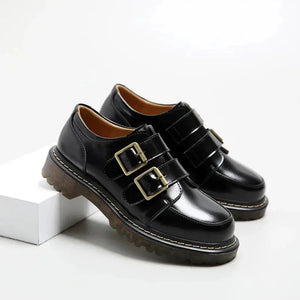 Jade leather loafers for women - Black - We Lovers Beauty