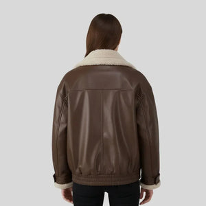 Lise Women's Jacket Leather - Brown - We Lovers Beauty
