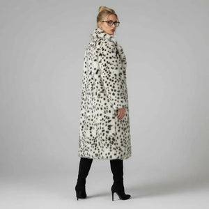 Louise Long Faux Fur Coat - Fox Print - We Lovers Beauty