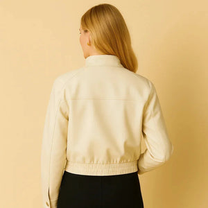 Lutyc Off-White Women's Leather Jacket - We Lovers Beauty