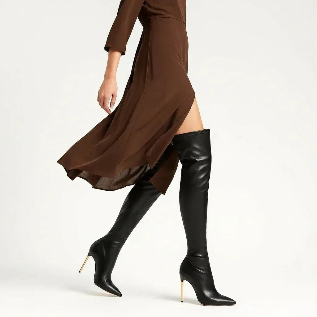 Tafy Long Boots Knee - Black - We Lovers Beauty
