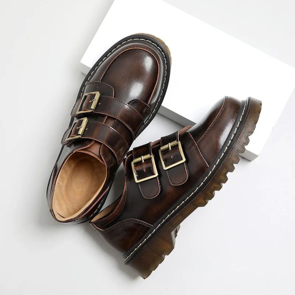 Jade leather loafers for women - Brown