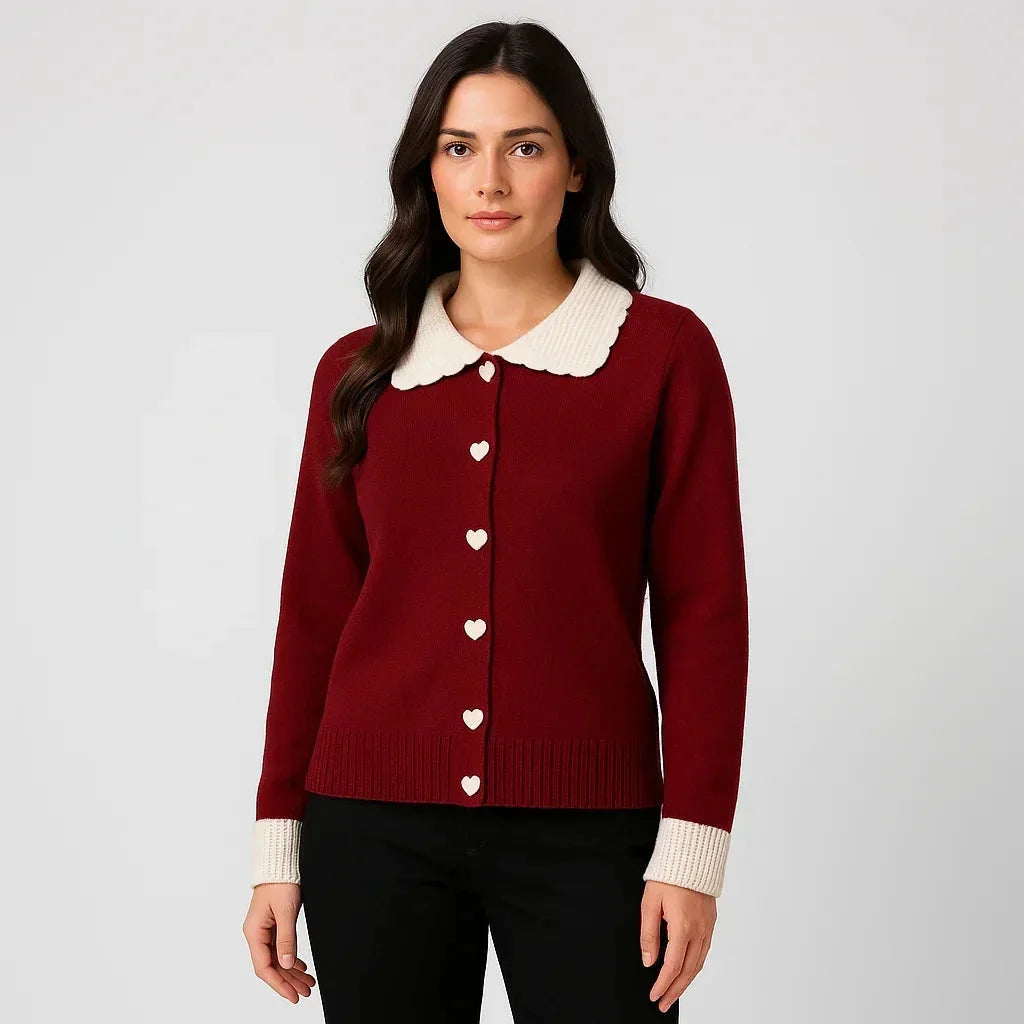 Amoré Cardigan Sweaters for Women - Red - We Lovers Beauty