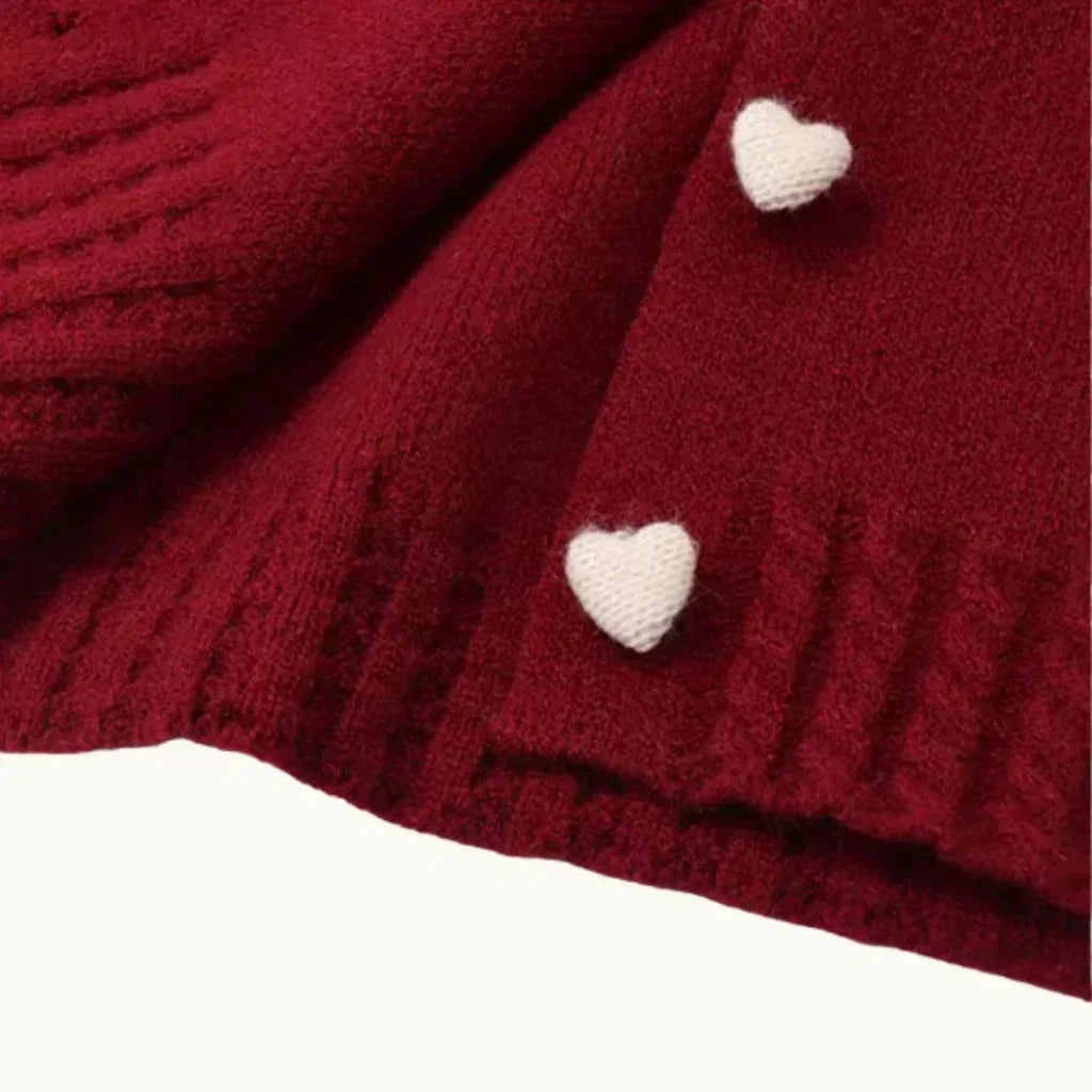 Amoré Cardigan Sweaters for Women - Red - We Lovers Beauty