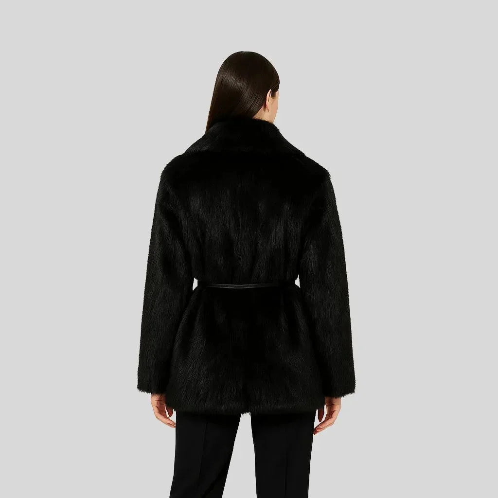 Boho Vintage Faux Fur Coats Ladies Black - We Lovers Beauty