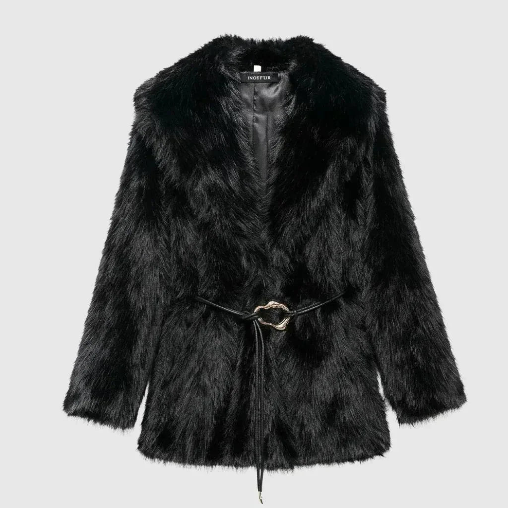 Boho Vintage Faux Fur Coats Ladies Black - We Lovers Beauty