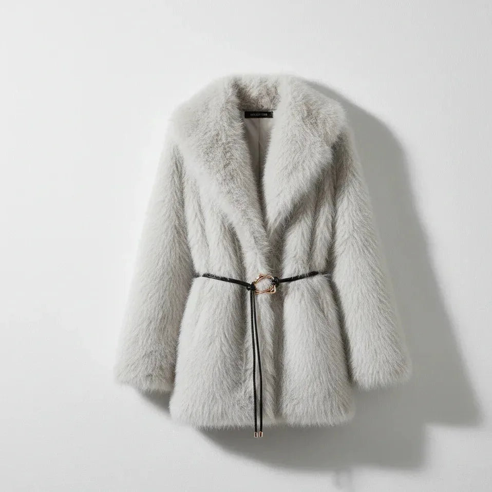 Boho Vintage Faux Fur Women Coats - White - We Lovers Beauty