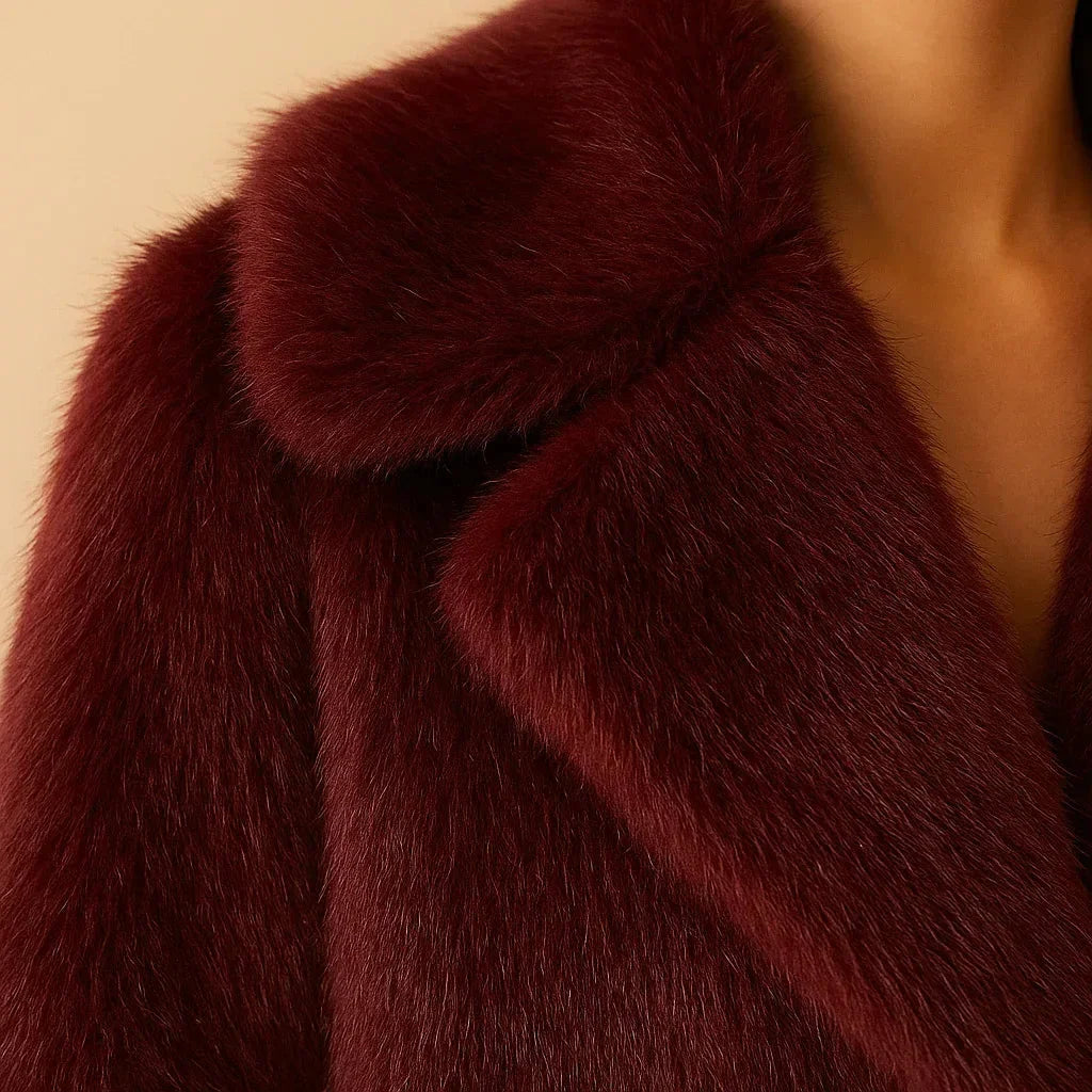 Boreal Faux Fur Coat For Women Burgundy - We Lovers Beauty