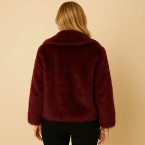 Boreal Faux Fur Coat For Women Burgundy - We Lovers Beauty