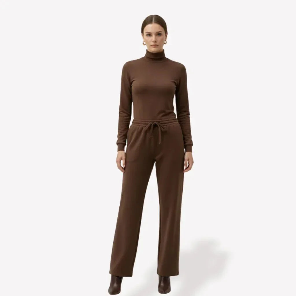 Bresó Women's Pants with Elastic Waist - Brown - We Lovers Beauty
