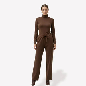 Bresó Women's Pants with Elastic Waist - Brown - We Lovers Beauty