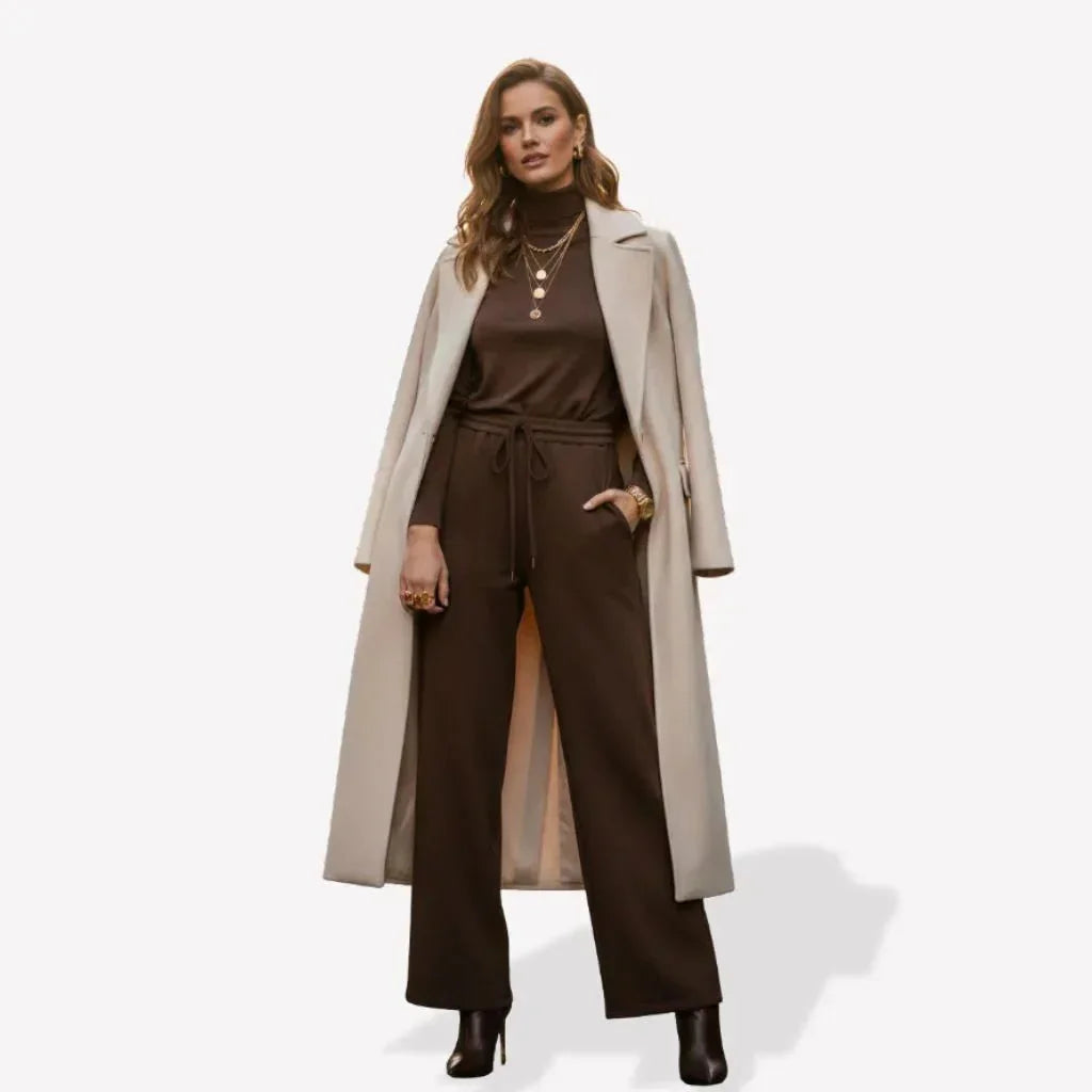 Bresó Women's Pants with Elastic Waist - Brown - We Lovers Beauty