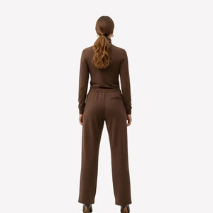 Bresó Women's Pants with Elastic Waist - Brown - We Lovers Beauty