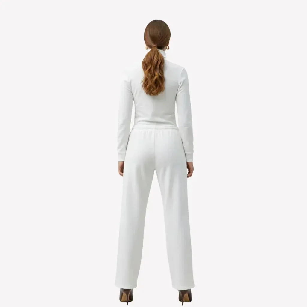 Bresó Women's Pants with Elastic Waist - White - We Lovers Beauty