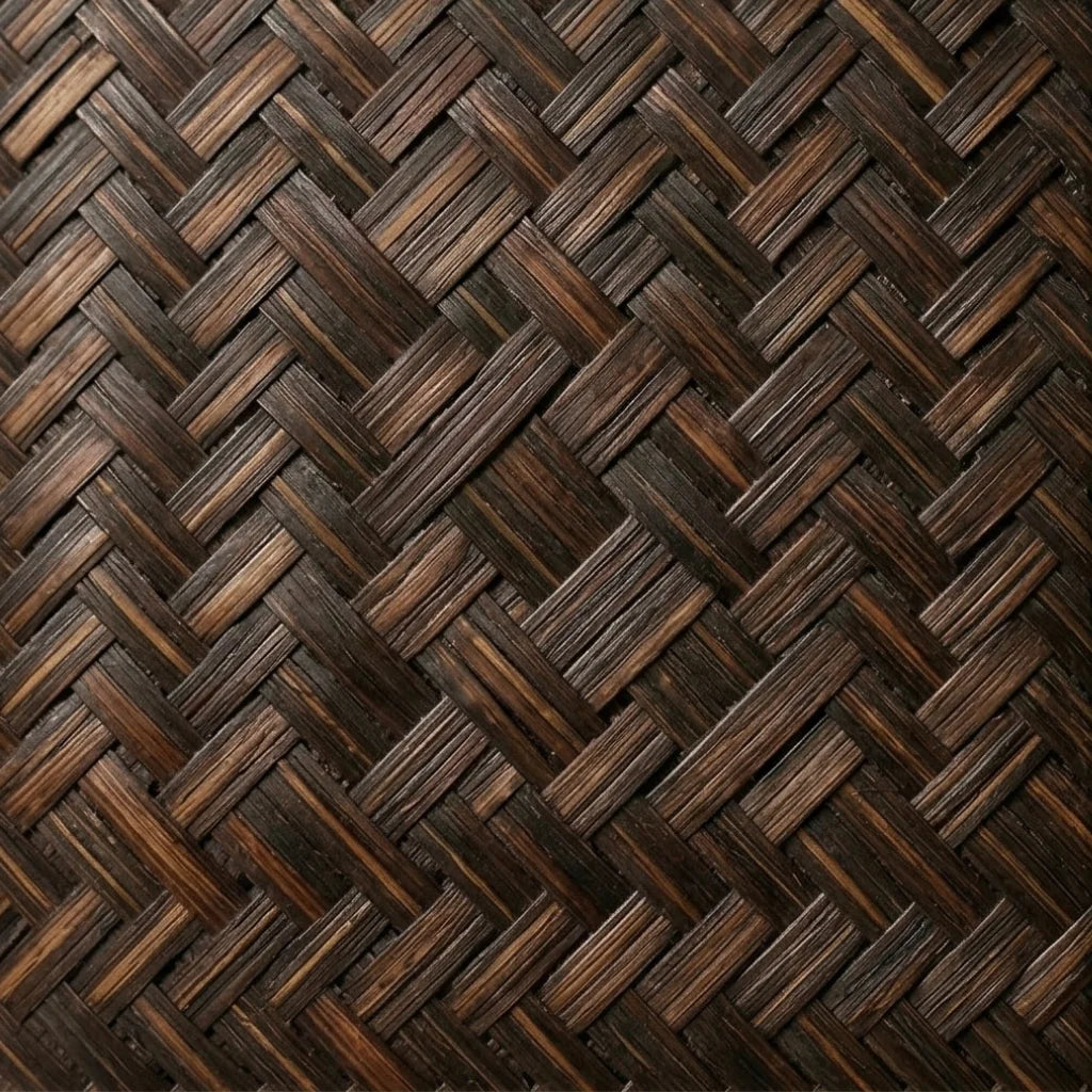 Close-up of a dark brown woven pattern