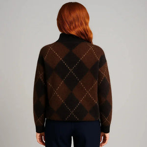 Geometric Cashmere Ladies Jumpers in Brown - We Lovers Beauty