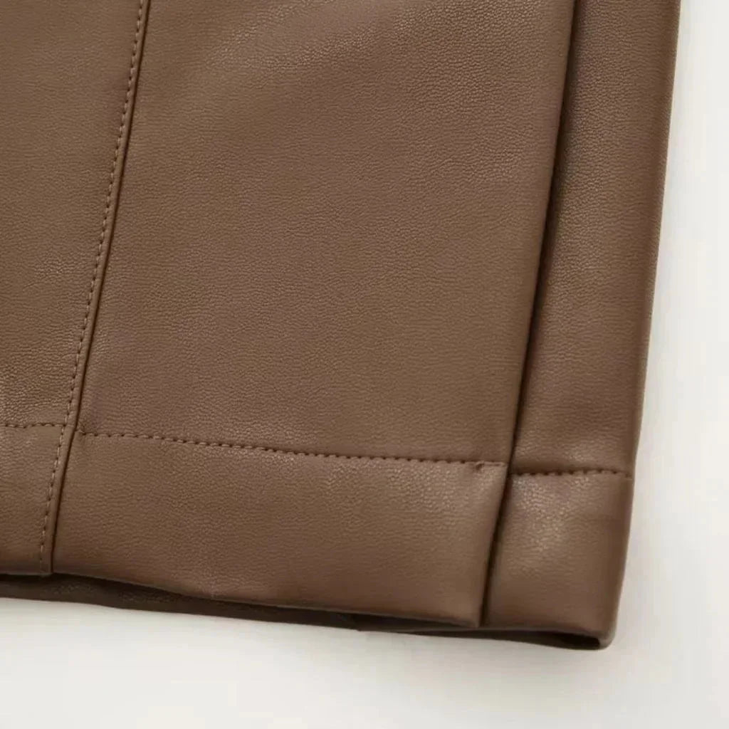 Lia Fake Leather Pants for Women – Brown - We Lovers Beauty