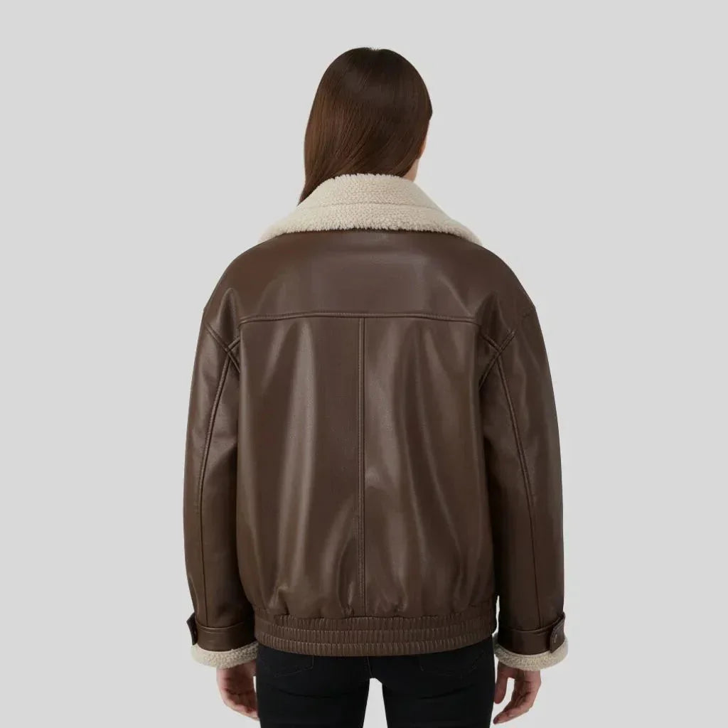 Lise Women's Jacket Leather - Brown - We Lovers Beauty