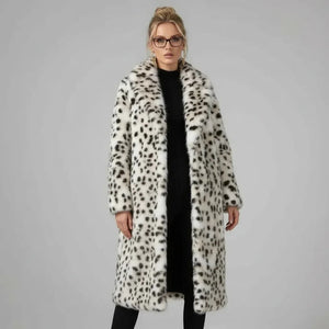 Louise Long Faux Fur Coat - Fox Print - We Lovers Beauty