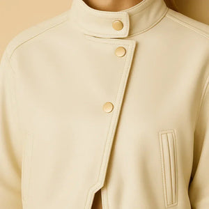 Lutyc Off-White Women's Leather Jacket - We Lovers Beauty