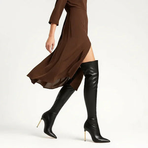 Tafy Long Boots Knee - Black - We Lovers Beauty