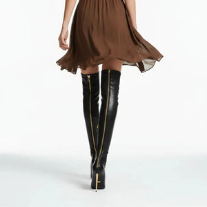 Tafy Long Boots Knee - Black - We Lovers Beauty