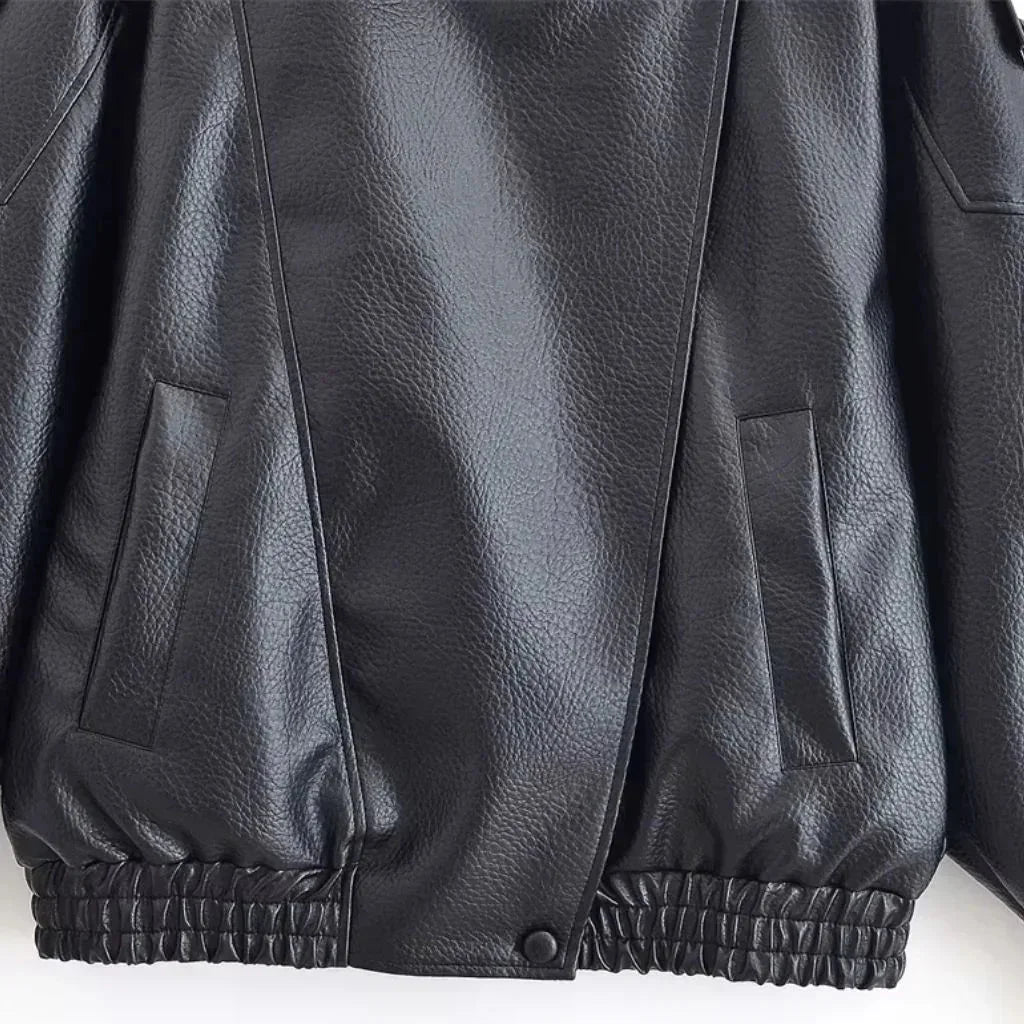 Valentino Faux Leather Jacket – Black - We Lovers Beauty