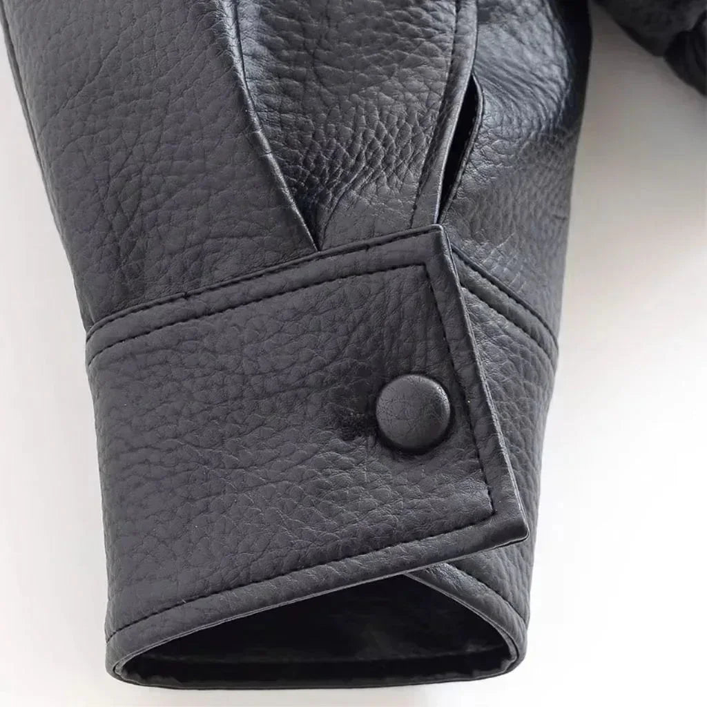 Valentino Faux Leather Jacket – Black - We Lovers Beauty