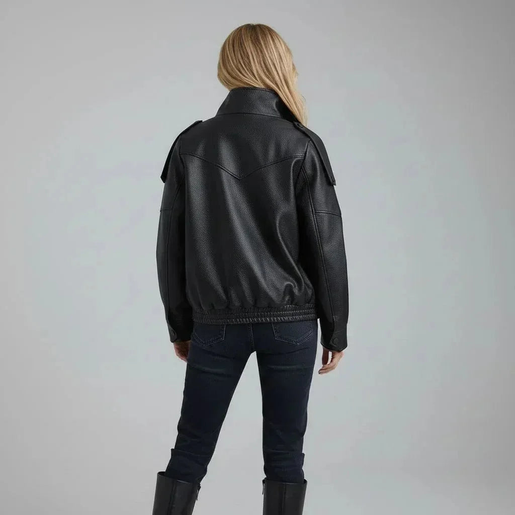 Valentino Faux Leather Jacket – Black - We Lovers Beauty