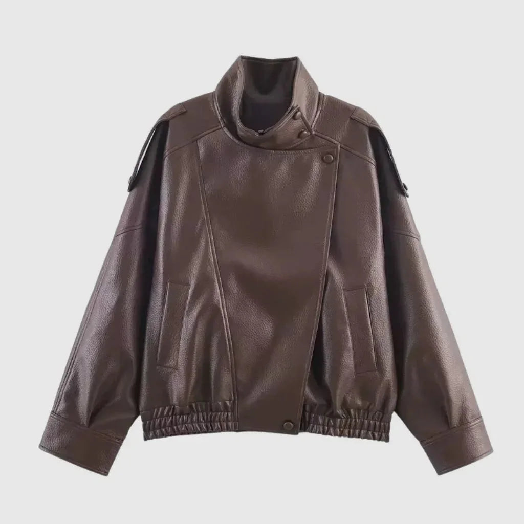 Valentino Faux Leather Jacket for Women – Brown - We Lovers Beauty