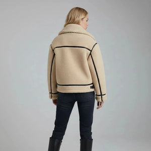 Zari Faux Fur Jacket - Beige - We Lovers Beauty