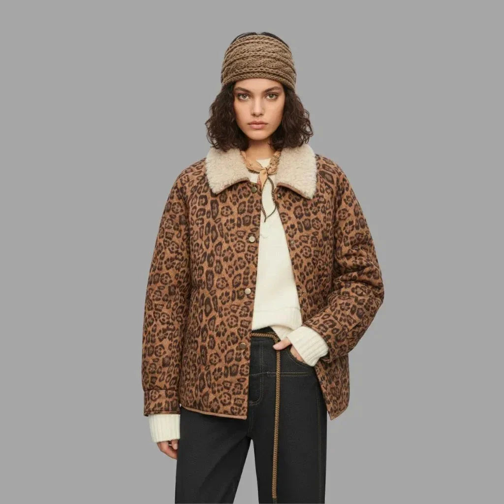 Zulema Women Winter Jacket Coat - Leopard - We Lovers Beauty